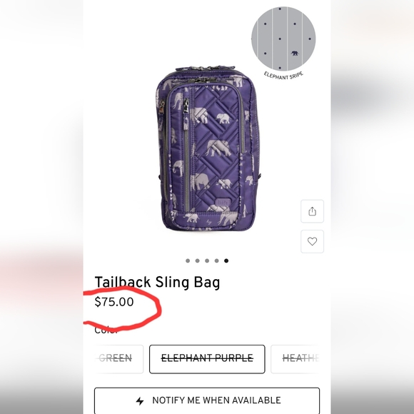 NWOT Lug Tailback Sling Bag In Elephant Purple $75 Retail Sold Out Everywhere - Picture 5 of 8